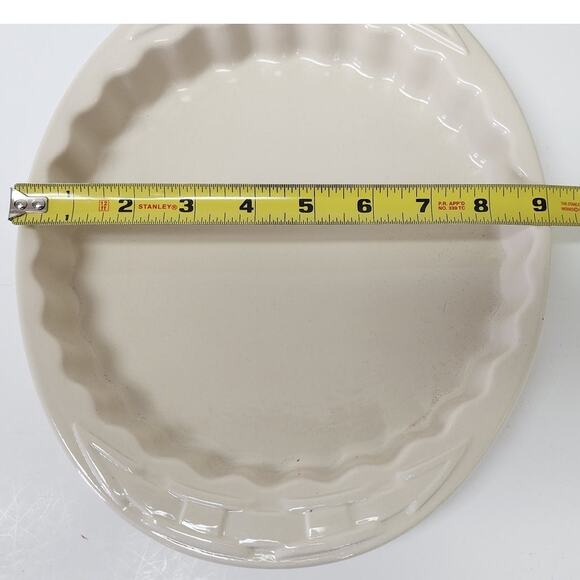 Longaberger Woven Traditions Quiche Dish Vintage 1999 Ivory Pottery NWT and Box - Picture 4 of 12